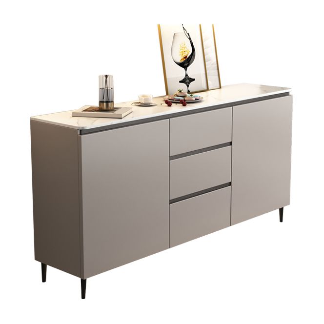 Contemporary Sideboard Cabinet Stone Sideboard Table with Doors for Kitchen