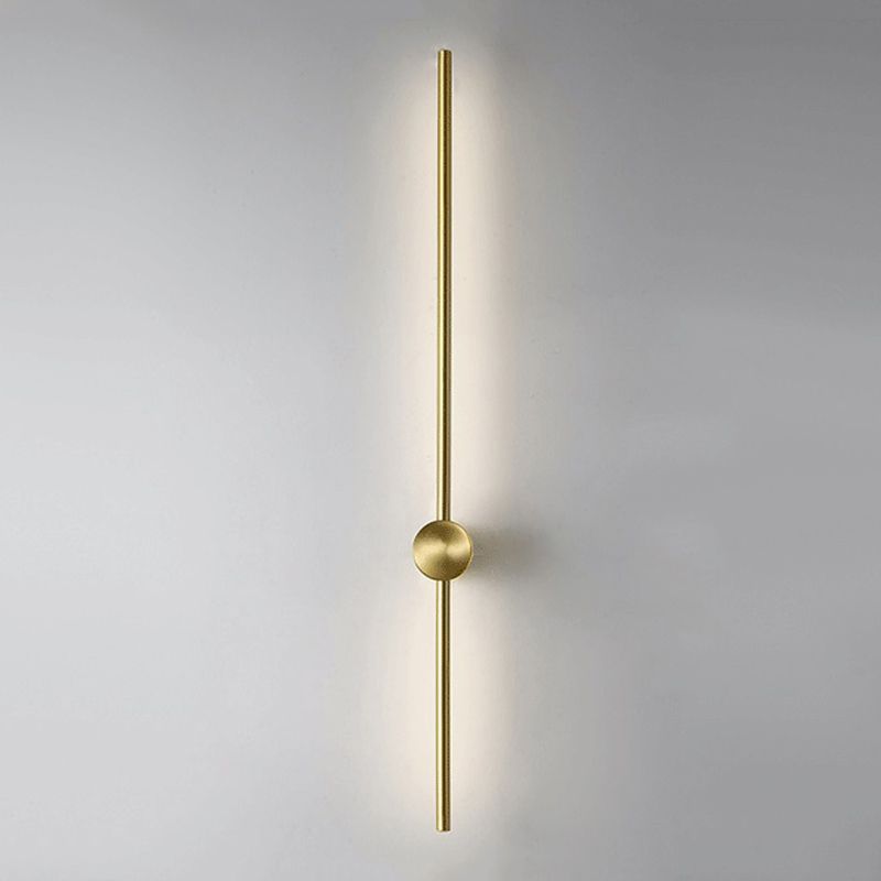 1-Light Linear Sconce Lights Modern Metal Wall Lighting Ideas in Gold