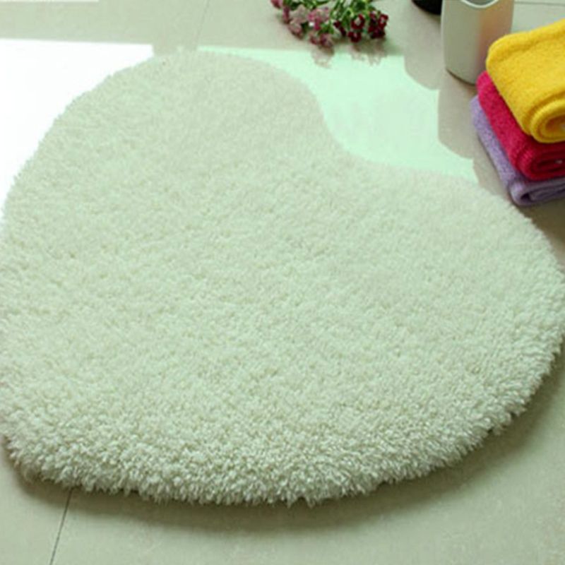 Heart-Shape Plain Rug Multi Colored Simple Area Rug Shag Washable Stain Resistant Carpet for Bedroom