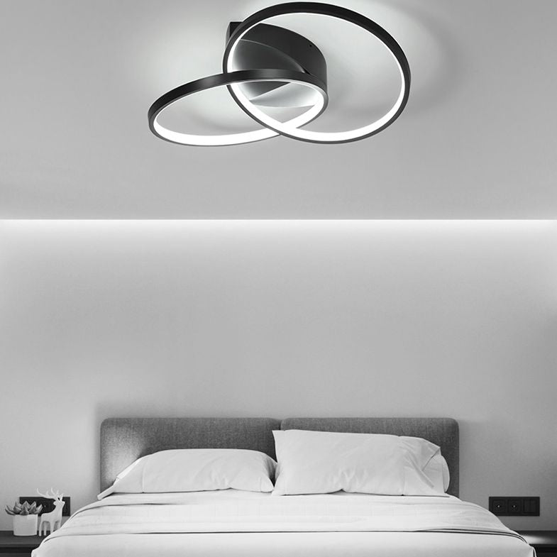 Circular Acrylique Shade LED Moup semi-flush dans le plafond intérieur en métal de style singulier moderne