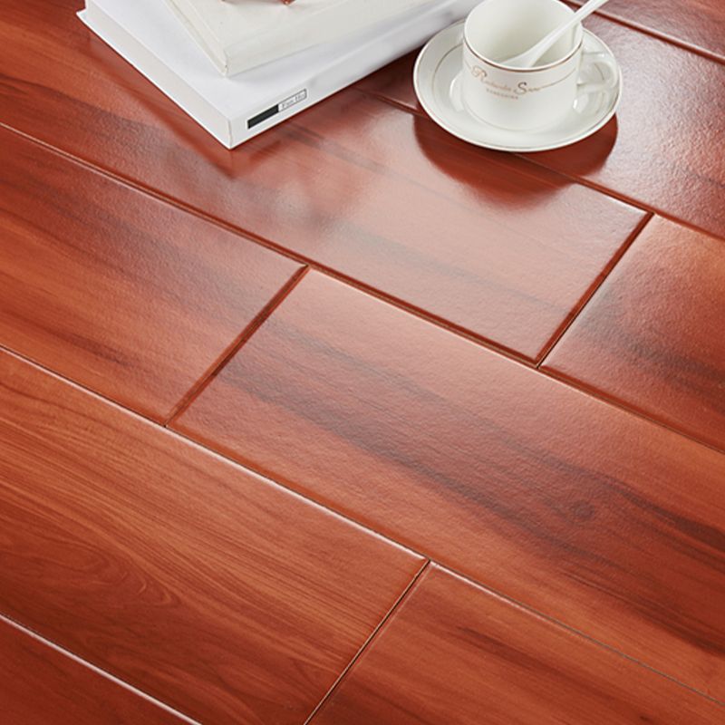 Dark Brown Wood Grain Pattern Tile Rectangular Singular for Drawing Room