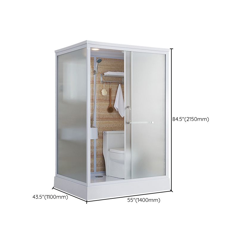 Modern Frosted Shower Stall Rectangle Tempered Shower Stall for Bathroom