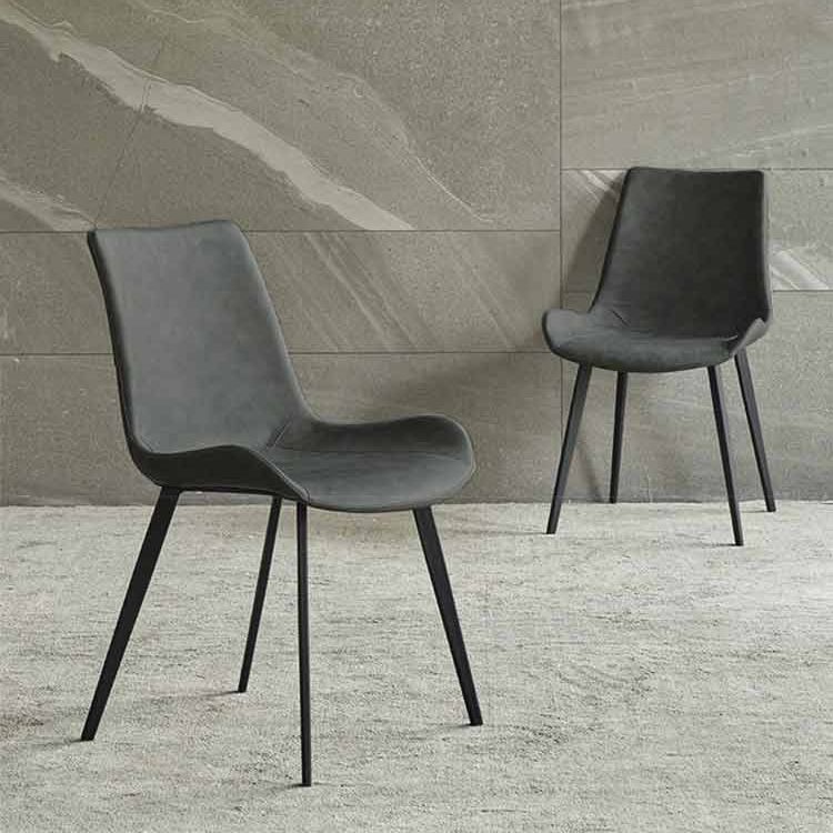 Metal Contemporary Indoor-Outdoor Side Chair Solid Back Chair