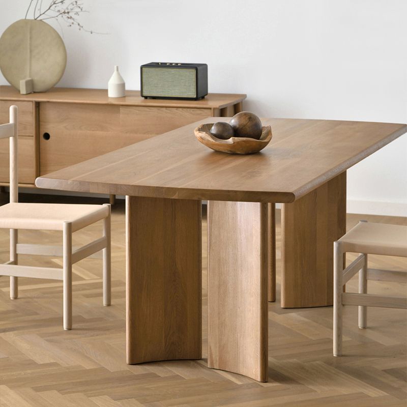 Solid Wood Contemporary Rectangular Table Wood Top Table for Dining Room