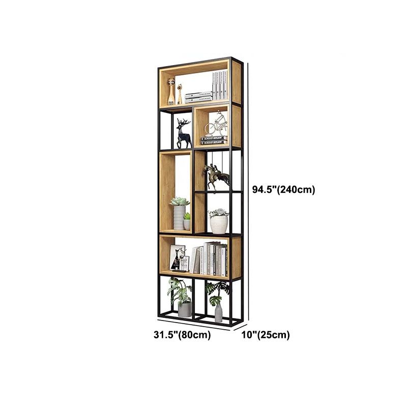 9.84"W Bookcase Industrial Style Open Back Bookcase for Home  Study Room Office