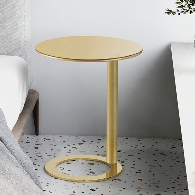 26" Tall Metal End Table Round Modern Pedestal Accent Side Table