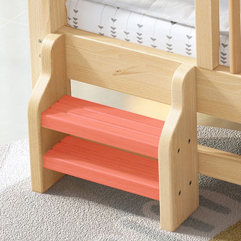 Light Wood Baby Crib Standard Pine Nursery Bed with Guardrail