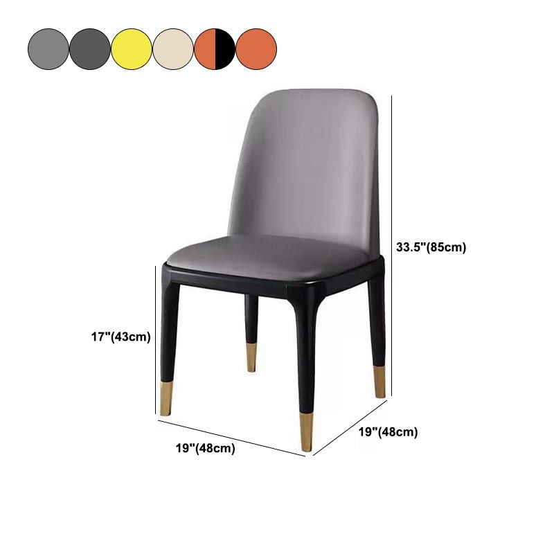 Glam Leather Dining Chair Parsons Chair in Matte Finish for Home