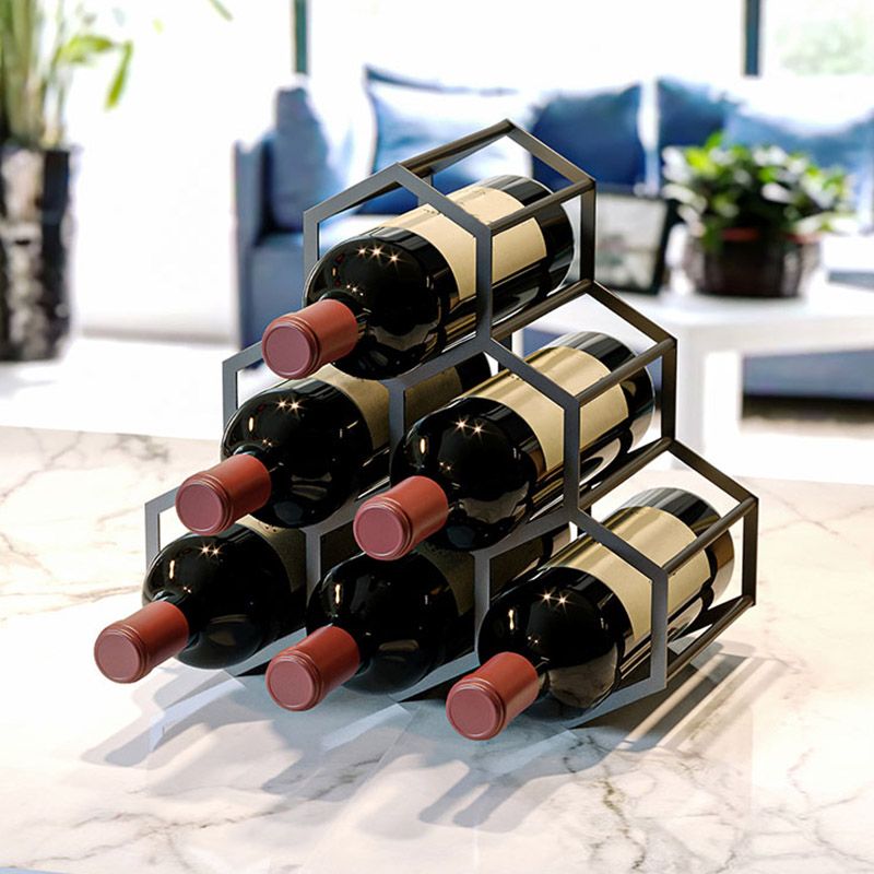 Glam Tabletop Wine Rack Metal Wine Bottle Rack for Living Room