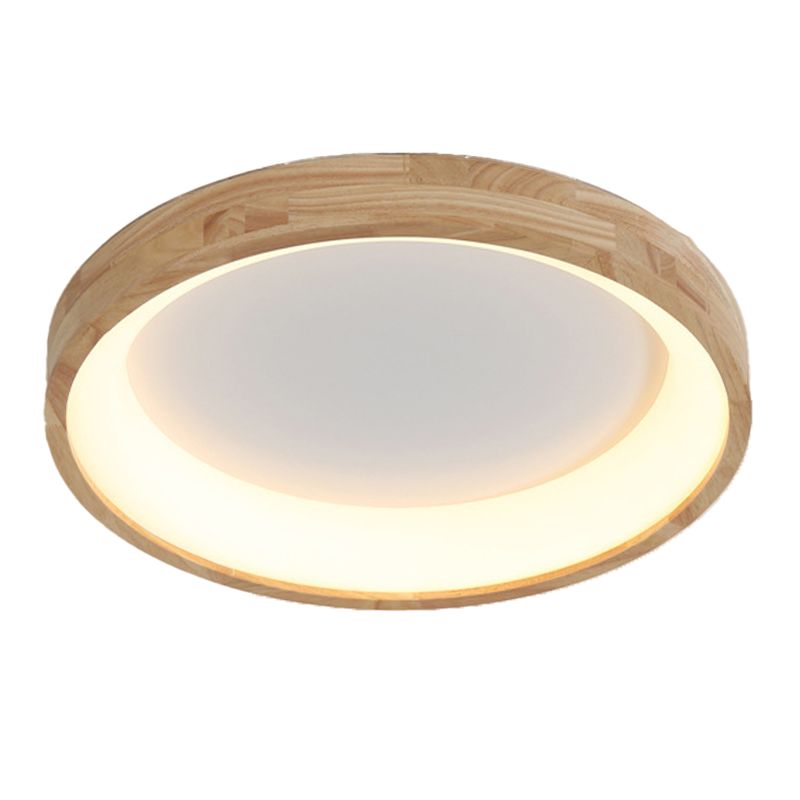 Modern Drum Shade Flush Mount Wood Flush Mount Light Fixture