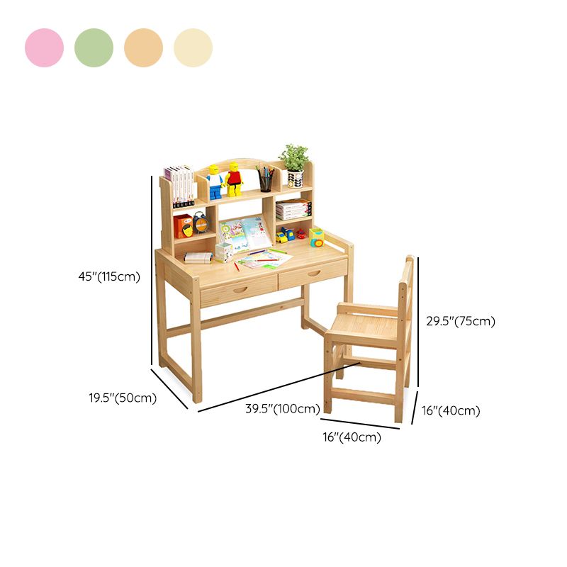 Home Drawing Desk Solid Wood Writing Desk with Storage Drawer