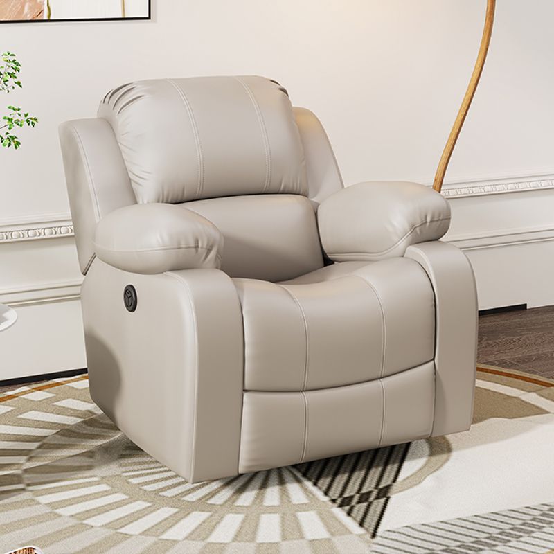 Metal Frame Standard Recliner Faux Leather  Recliner Chair with Lumbar