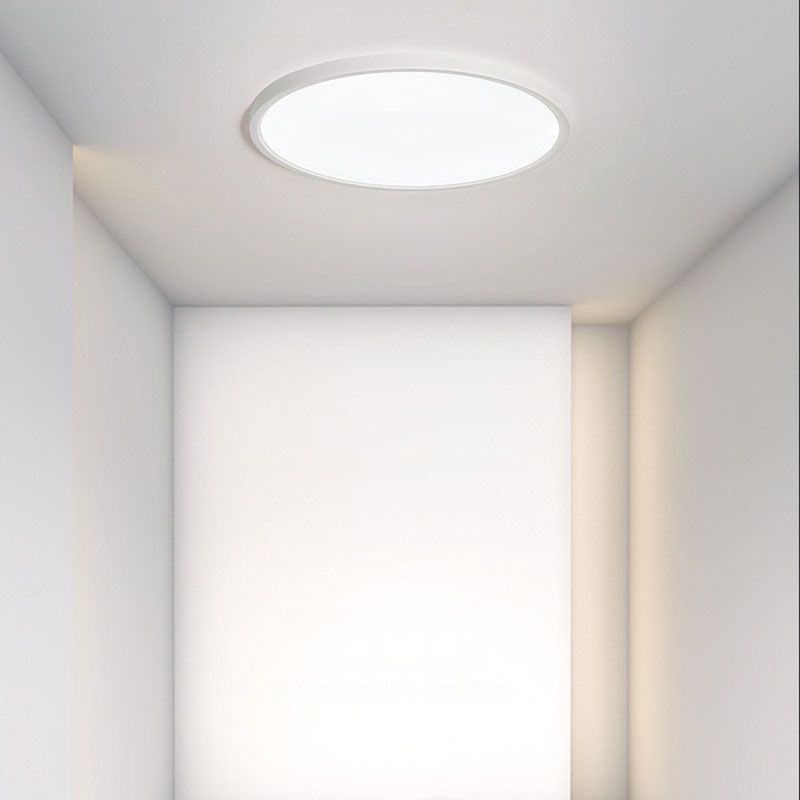 White Acrylic Ceiling Fixture in Modern Minimalist Circular LED Flush Mount for Bedroom