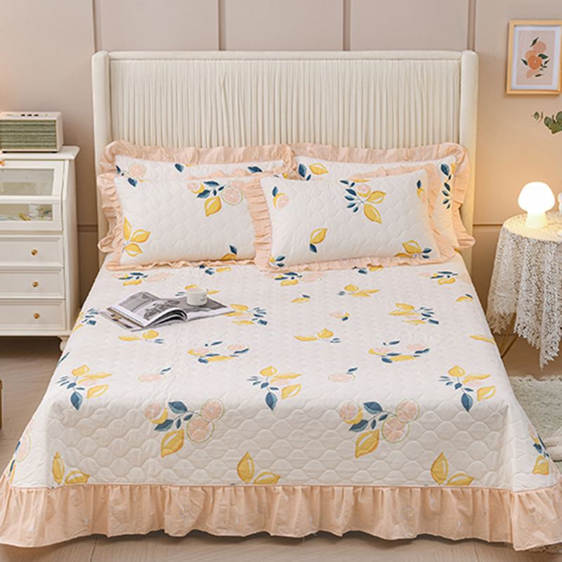 Pure Cotton Bed Sheet Home Bedroom Dormitory Simple Floral Fitted Sheet