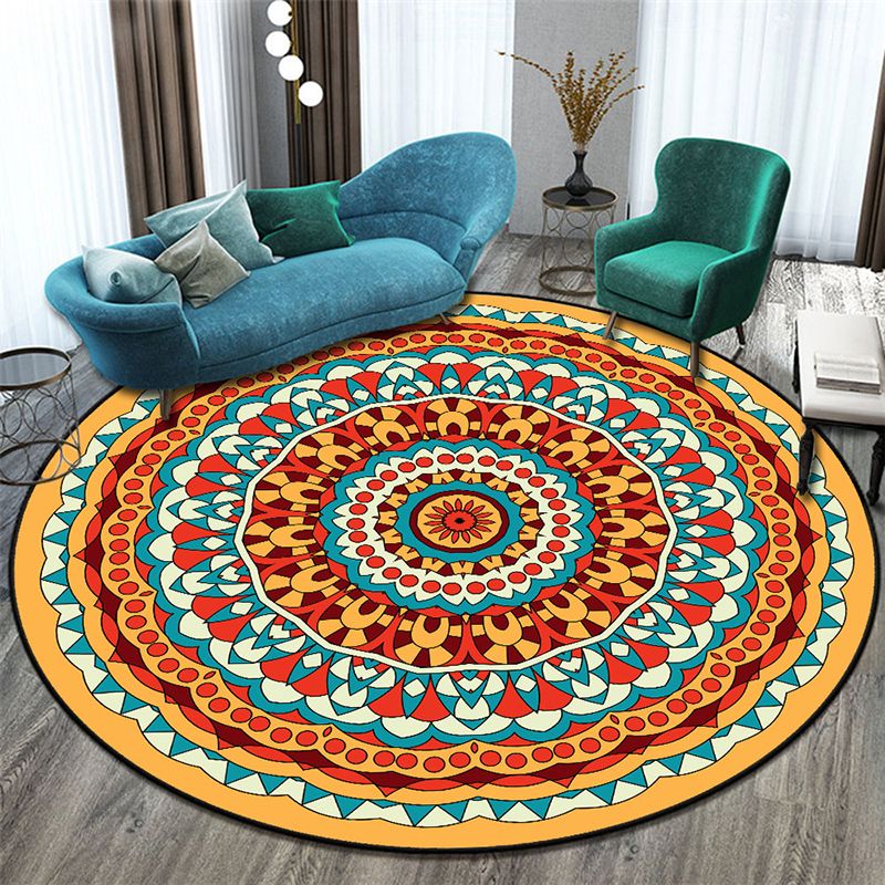 Stylish Morocco Rug Floral Pattern Polyester Area Rug Non-Slip Backing Area Carpet for Living Room