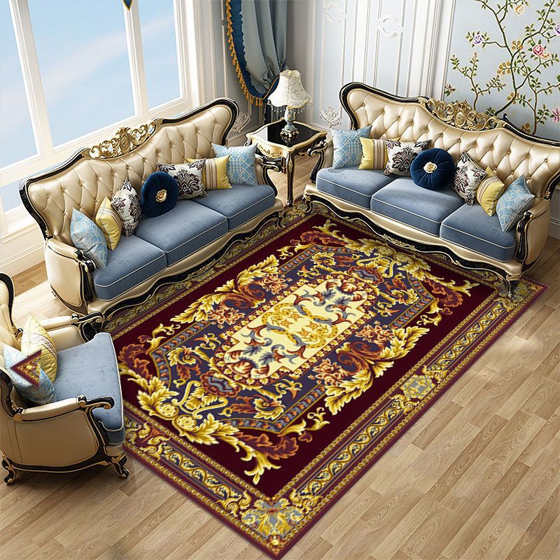 Victoria Medallion Design Rug Polyester Area Tapis Tapis sans glissement Rapier intérieur pour décoration pour la maison