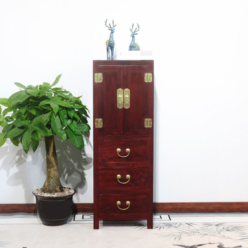 Traditional Style Combo Dresser Vertical Solid Wood Storage Chest with 3 Drawers