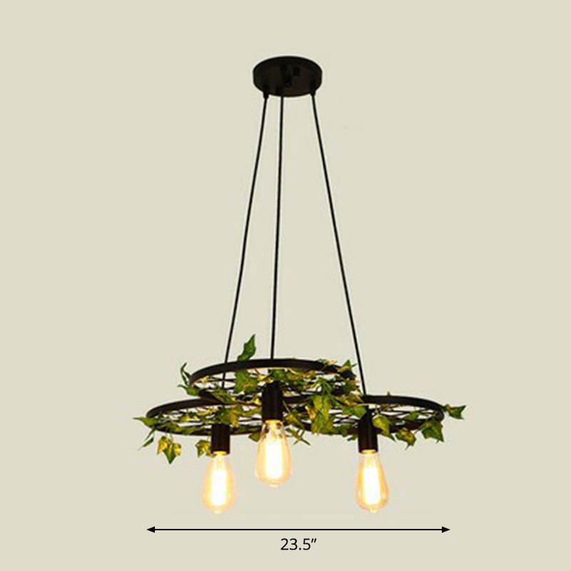 Wheel Shaped Pendulum Light Industrial Metal Commercial Pendant Lighting for Restaurant