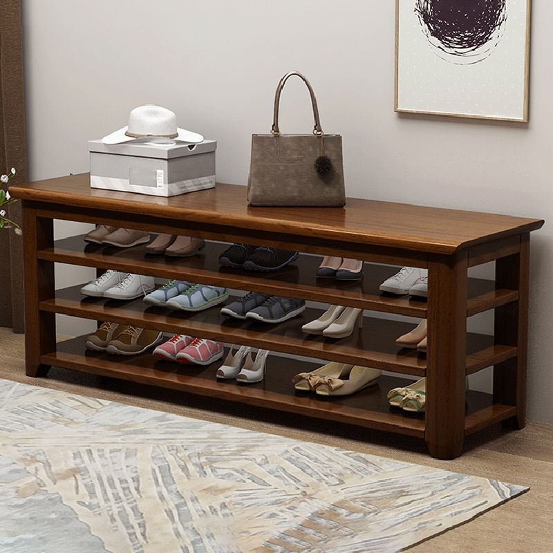 13.65-inch Width Modern Entryway Bench Solid Wood Seating Bench with Storage