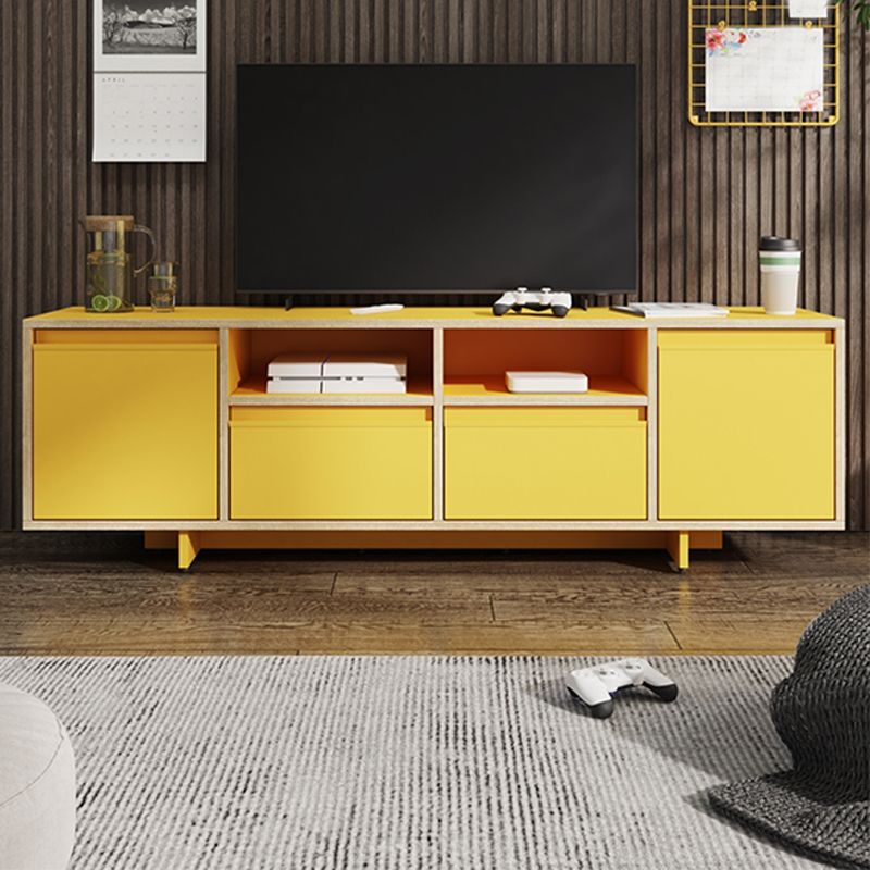 Wooden TV Cabinet Modern Minimalist Home Open Media Console TV Stand