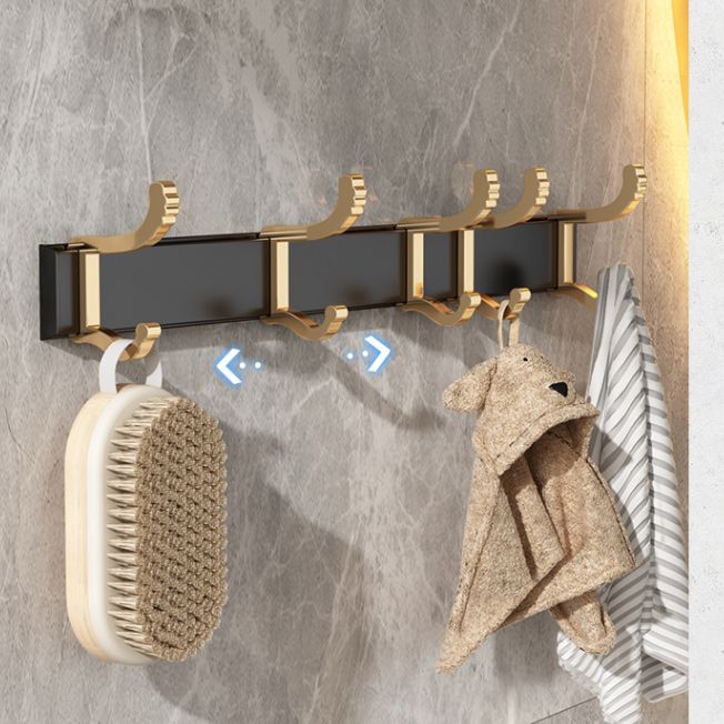 Black and Brass Bathroom Accessory Set Contemporary Bath Set with Bath Shelf/Towel Bar