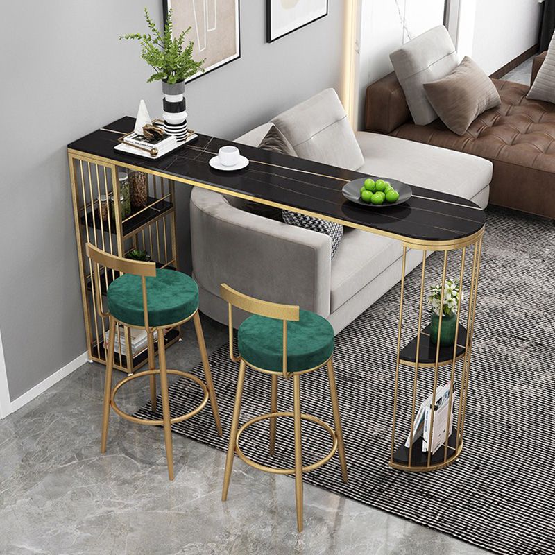 Industrial Style Stone Bar Counter Table Metal Bar Counter Table