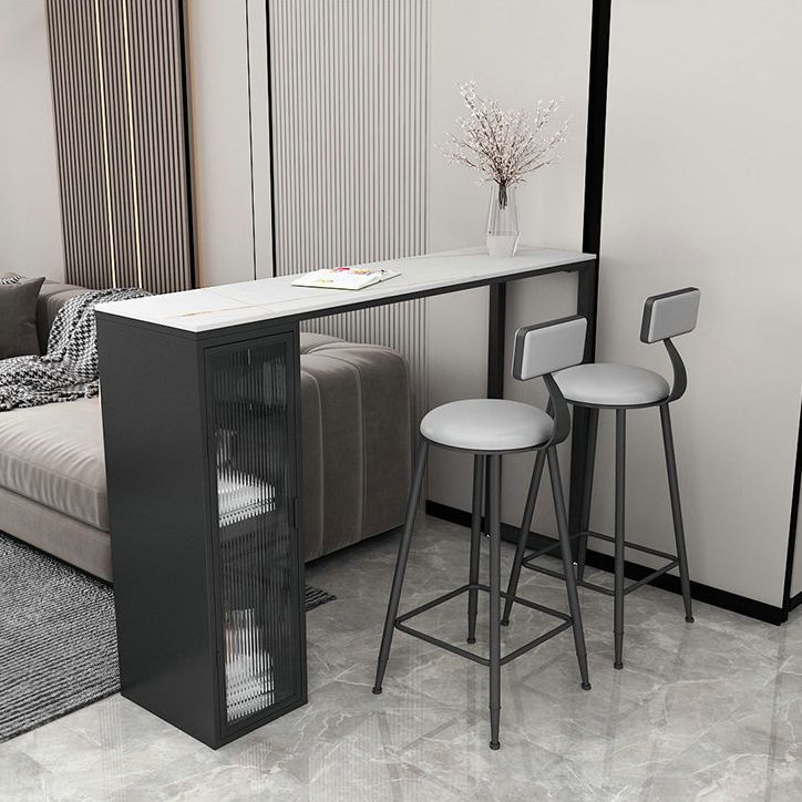 Contemporary Style Bar Counter Table Sintered Stone Table for Kitchen