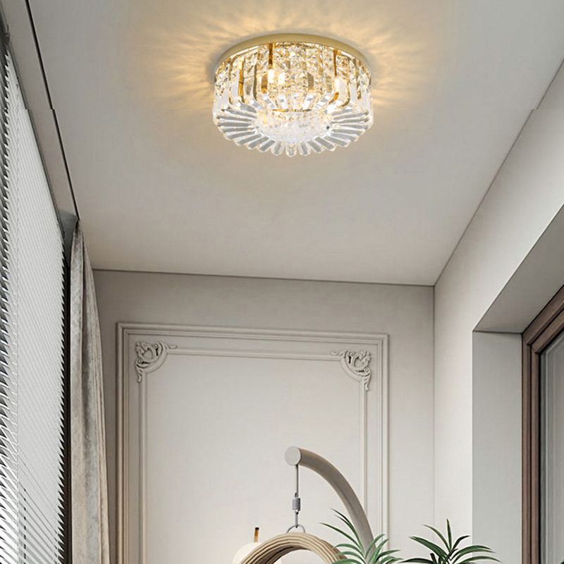 Geometric Flush Mount Ceiling Light Modern Crystal Flush Light for Living Room