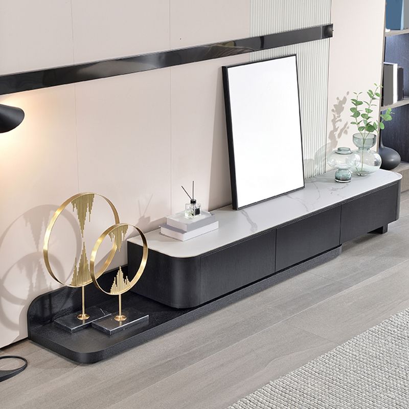 Modern Media Console TV Stand Stone Media Console with 3 Drawers