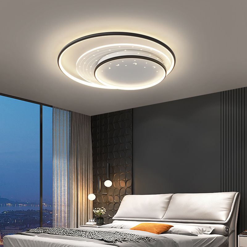 Modern Style Circle Shape Ceiling Lights Metal 3 Light Ceiling Lamps