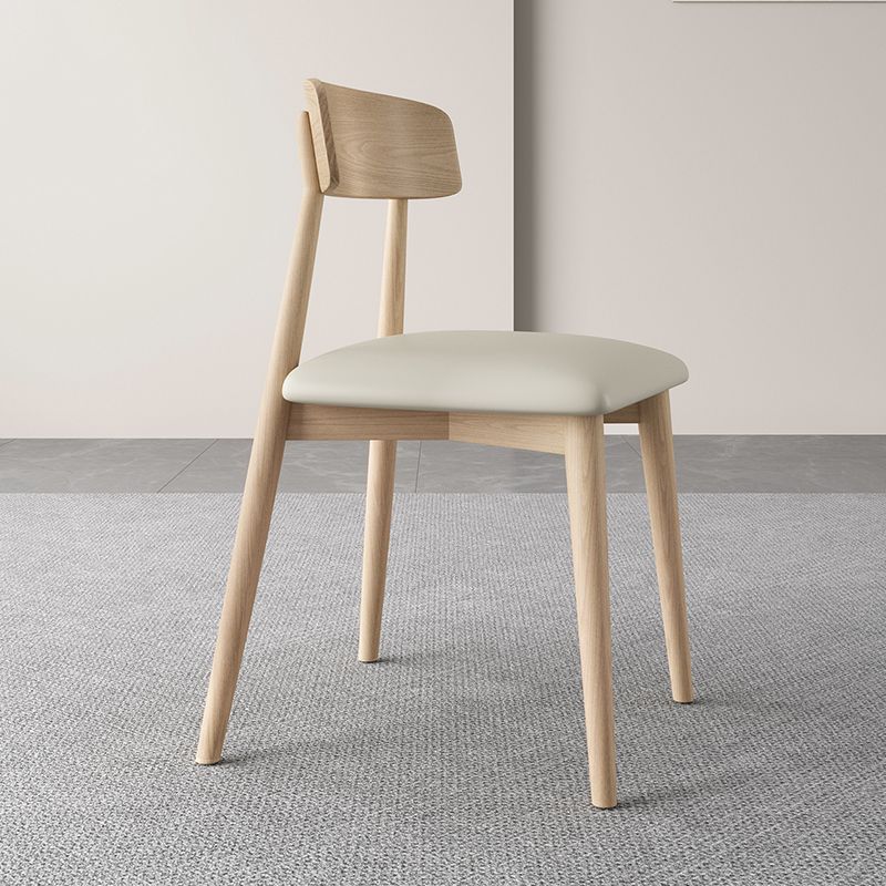 Contemporary Open Back Dining Room Armless Solid Wood Dining Chair