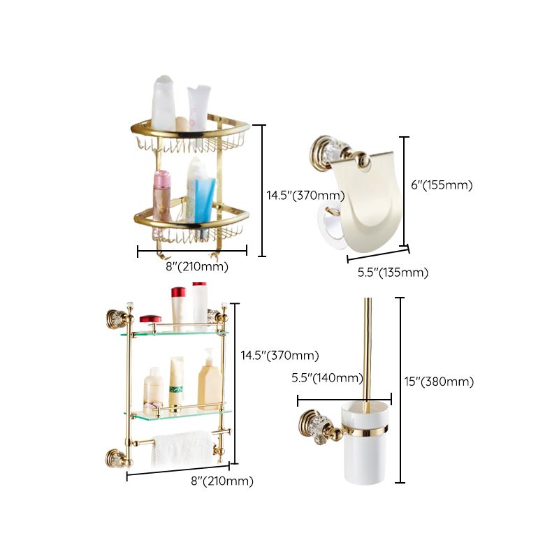 Traditional Brass Metal Bathroom Accessory As Individual Or As a Set