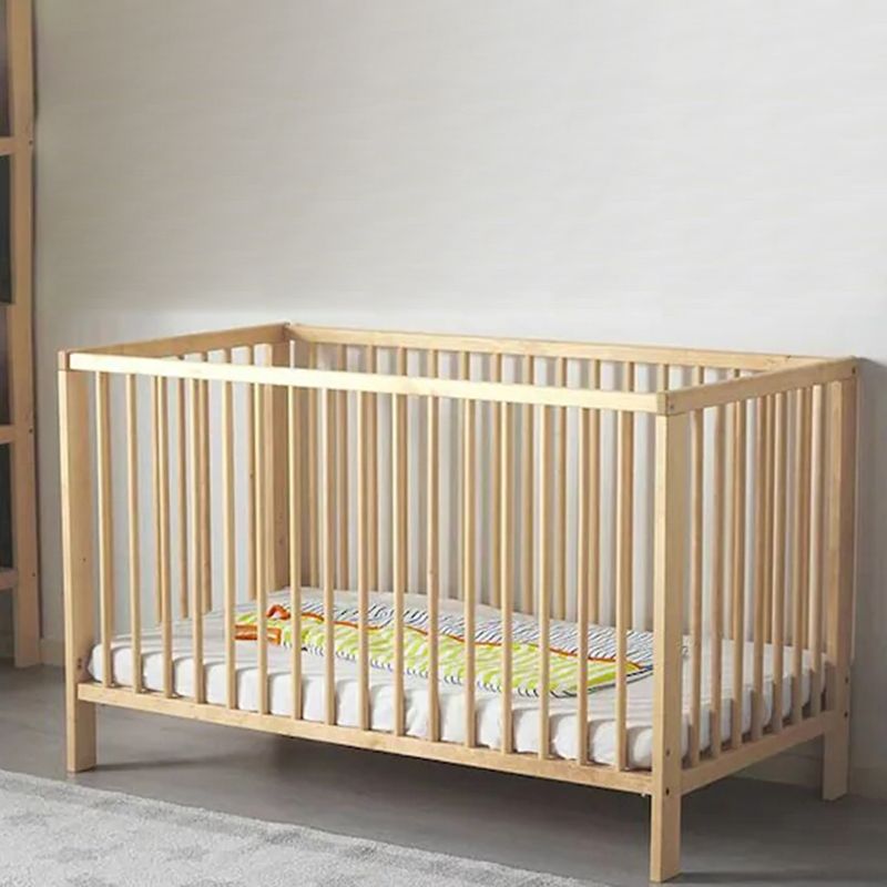 Scandinavian Solid Wood Baby Crib 2-in-1 Convertible Nursery Bed