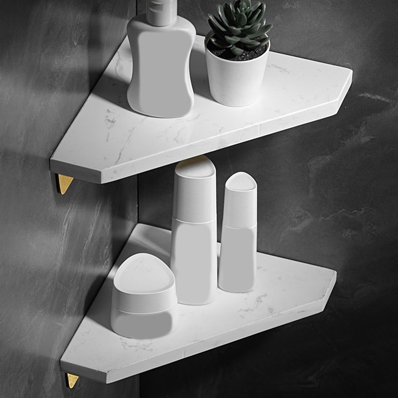 Aluminum Bathroom Accessory Set 1.57 Inches Tall Marble Bath Shelf