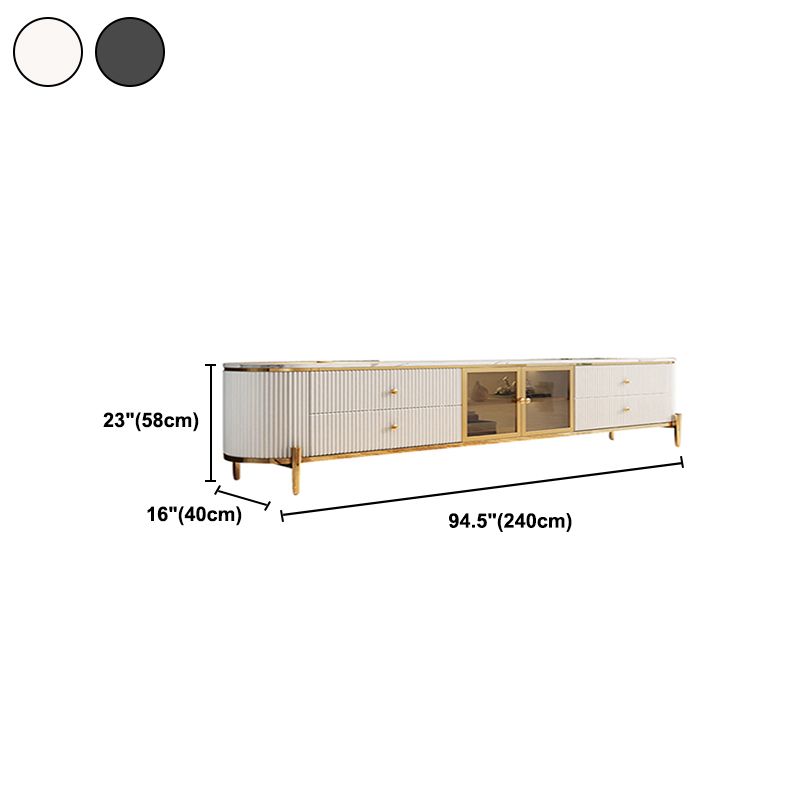 White 23-inch Corner TV Stand & Media Console, Slate TV Stand for TVs with Drawers