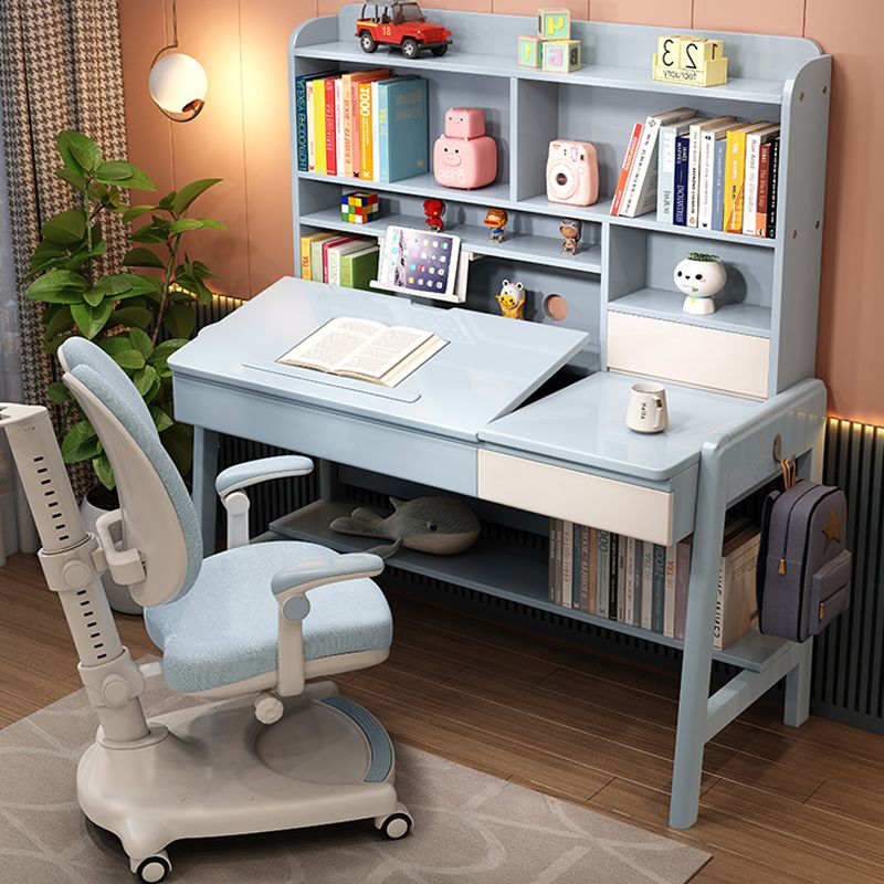 Solid Wood Writing Desk Desk and Chair Set Adjustable Student Desk for Home