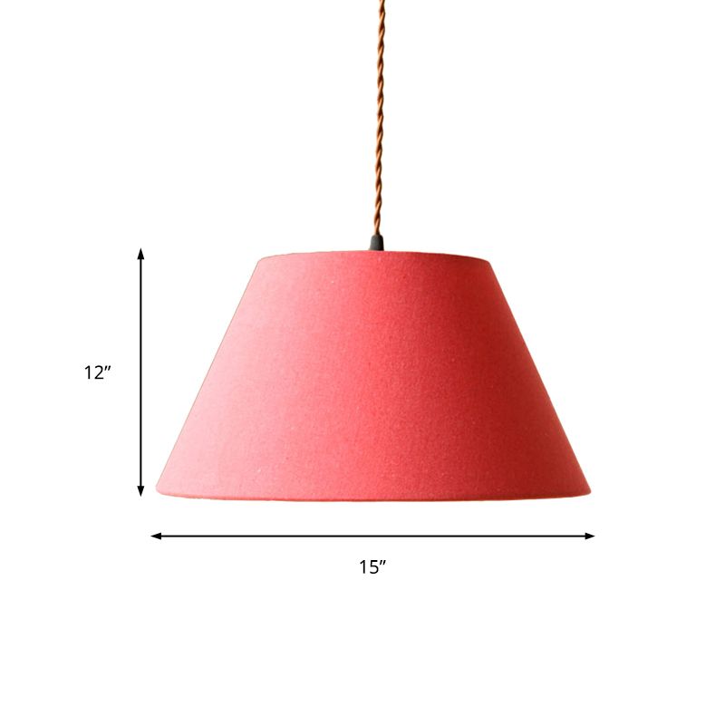 Klassieke kegel hanger lamp 1 lichte stof hangende lamp armatuur in wit/koffie/roos rood voor woonkamer