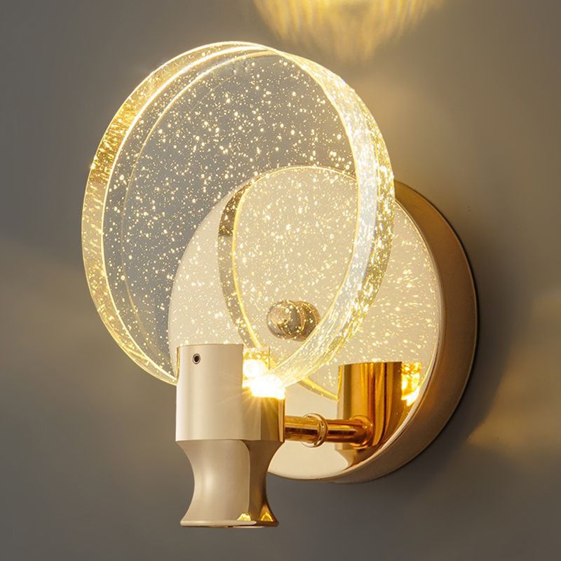 Nordic Style Vanity Light Circle Shape Vanity Lamp with Crystal Shade for Shower Room