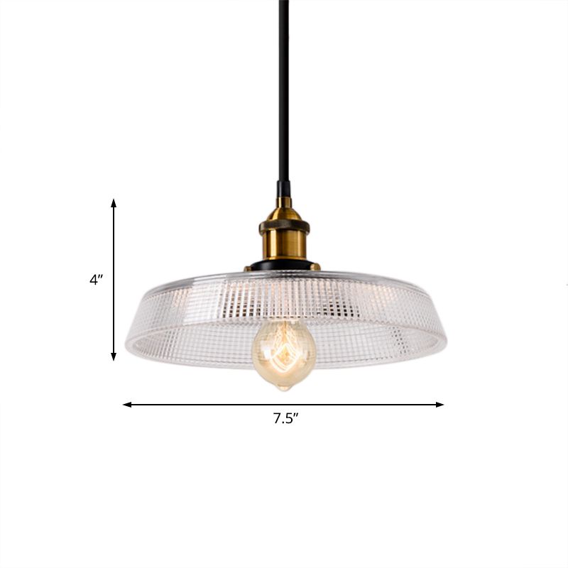 Ferme légère de plafond pendentif en laiton Verre Prismatique Clear 1 salle à manger légère lampe suspendue, 8 "/ 10"