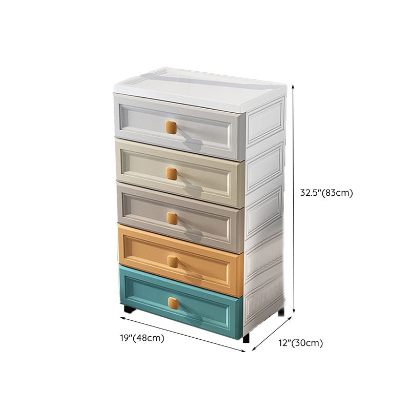 Modern Plastic Nursery Dresser Chest Kids Nightstand with 5/6 Drawers