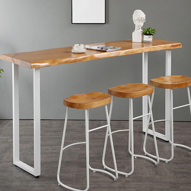 Rectangle Bar Dining Table Contemporary Bar Table with White Sled Base