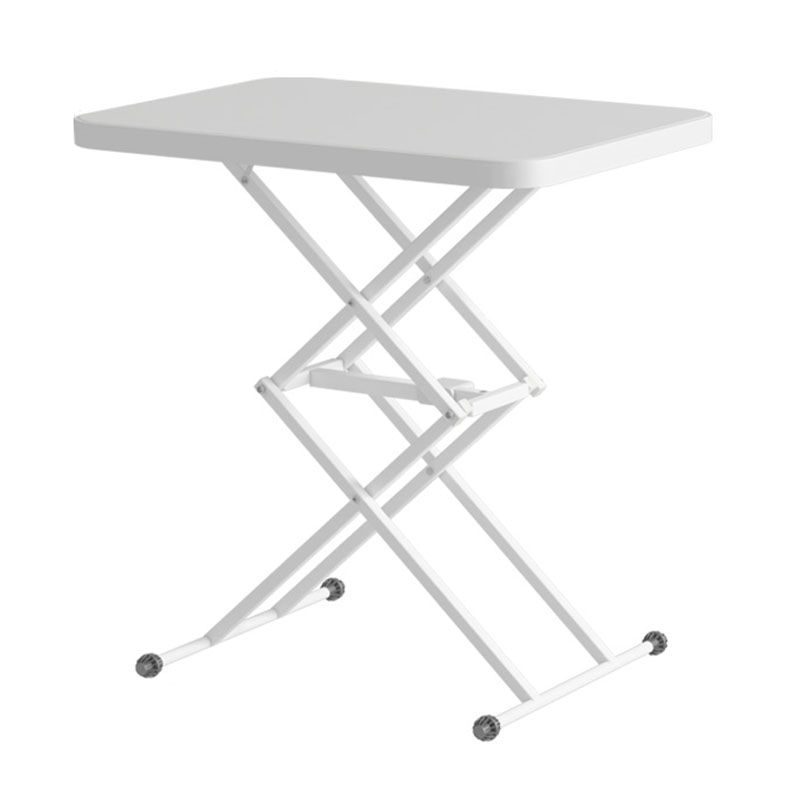 Rectangular Shaped Folding Office Desk with Metal Legs in White