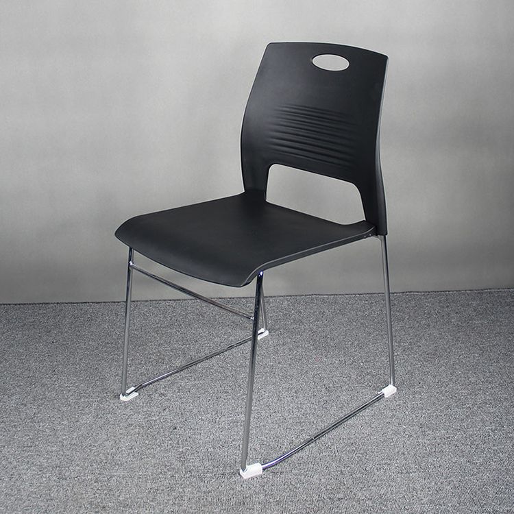 Silver Steel Frame Conference Chair Plastic Low Back Conference Chair