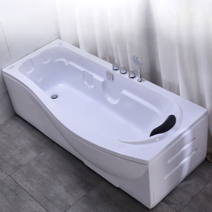 Modern Rectangular Bathtub Stand Alone Acrylic White Soaking Bath