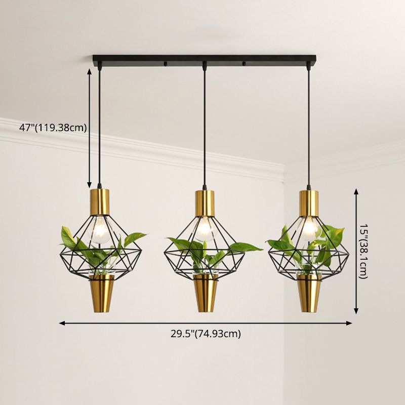 Metalen plafond hanglamp lichte loft-stijl gouden geometrische eetkamer hangende verlichtingsarmatuur hangen