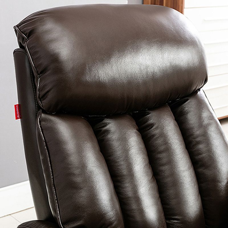 Mid-Century Leather Recliner Chair Solid Color Standard Recliner