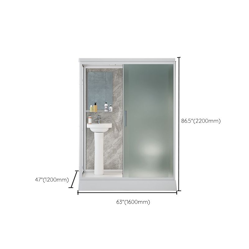 Contemporary Shower Stall Frosted Shower Stall with White Base