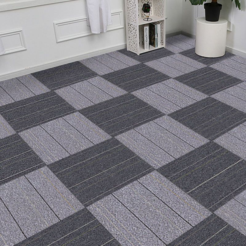Carpet Tile Fade Resistant Non-Skid Solid Color Loose Lay Carpet Tiles Dining Room