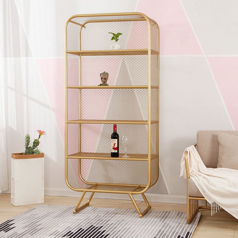 Industrial Metal Standard Bookshelf Closed Back Vertical Bookcase for Bedroom