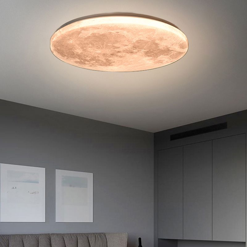 Round LED Flush Mount Iron and Plastic Modernism Ceiling Mount